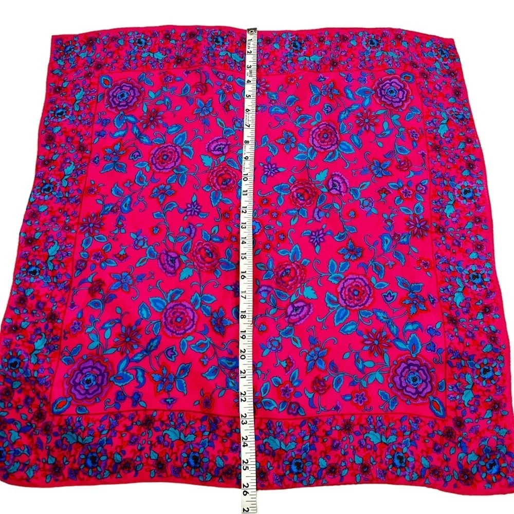 VINTAGE 100% Silk Floral Head Scarf